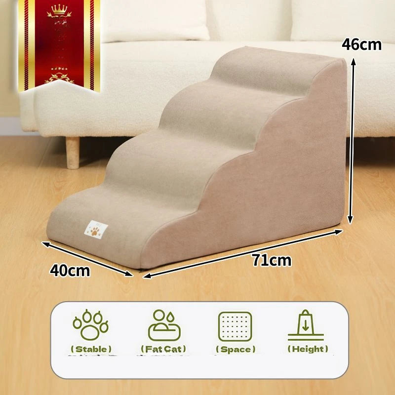 Memory Foam Pet Ramp – 2/3 Step Stair for Dogs & Cats, Removable & Washable