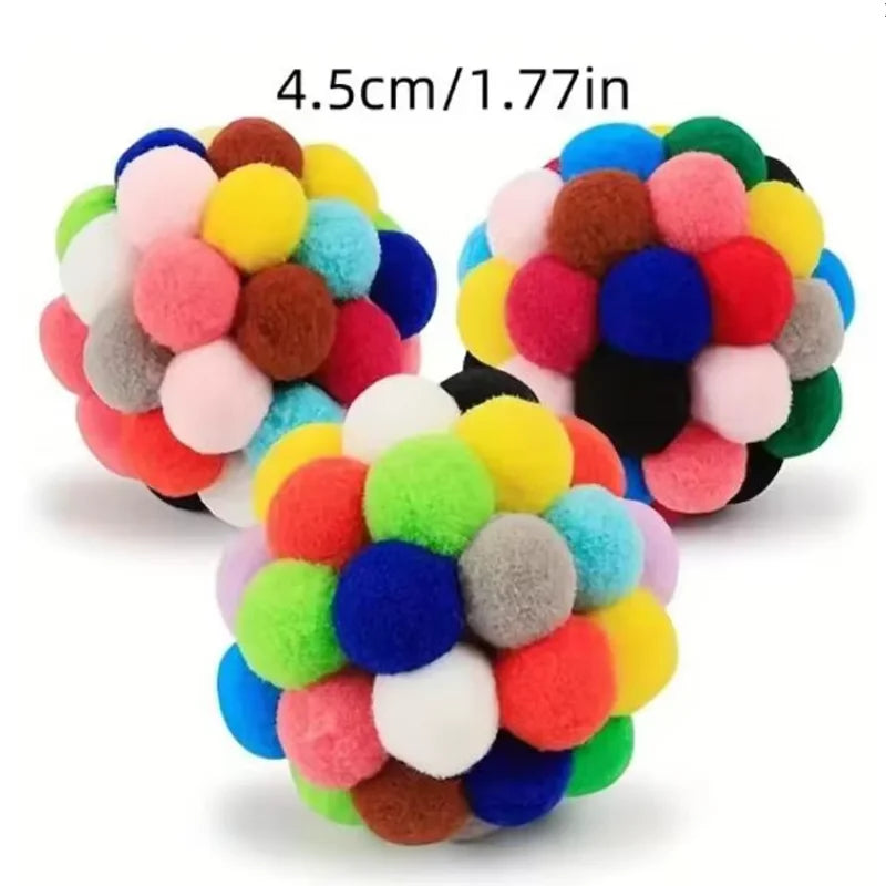 Interactive Cat Plush Ball – Colorful Bouncy Toy for Self-Play & Entertainment