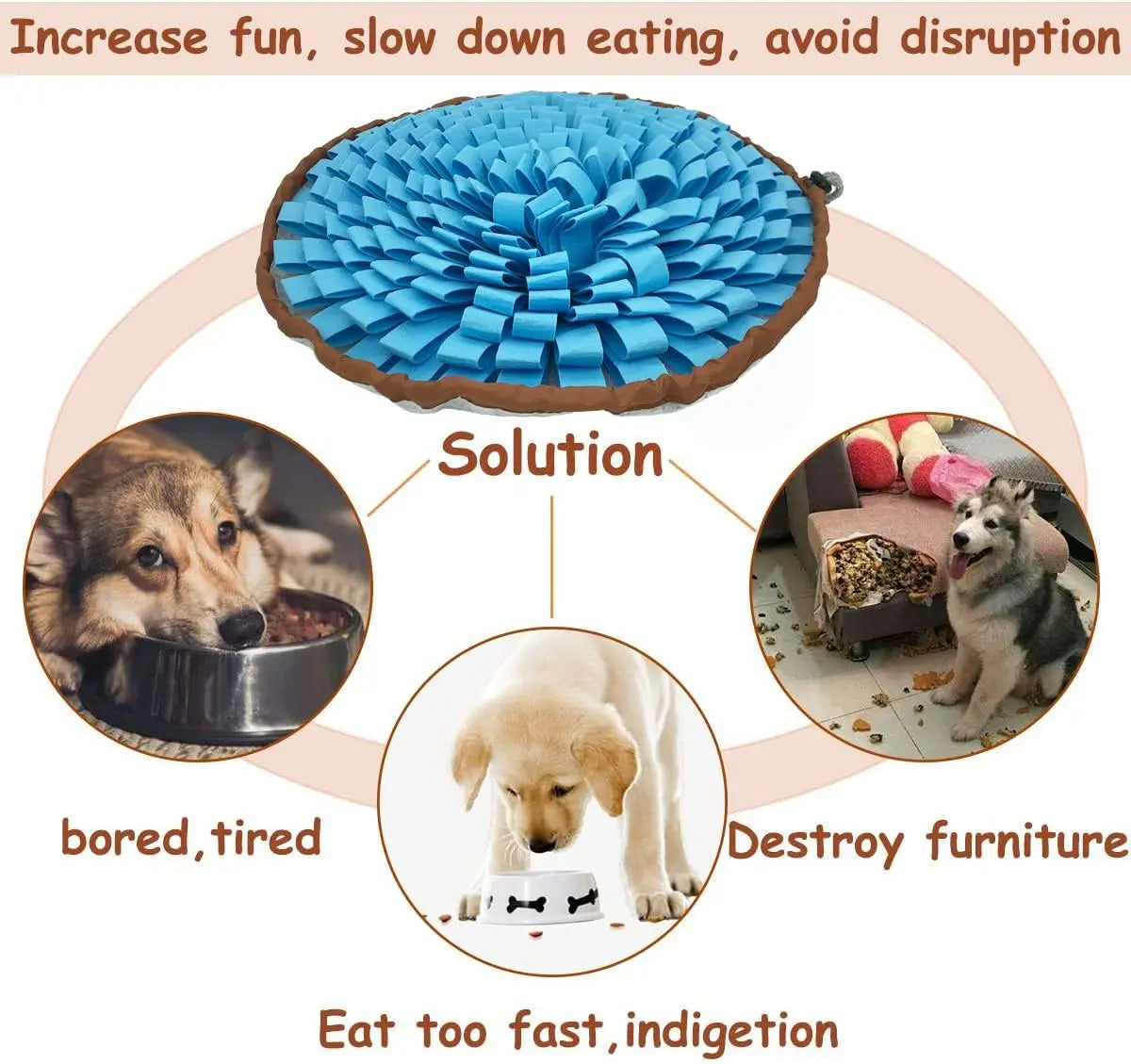 Pet Snuffle Mat – Slow Feeder Toy for Dogs & Cats, Encourages Natural Foraging