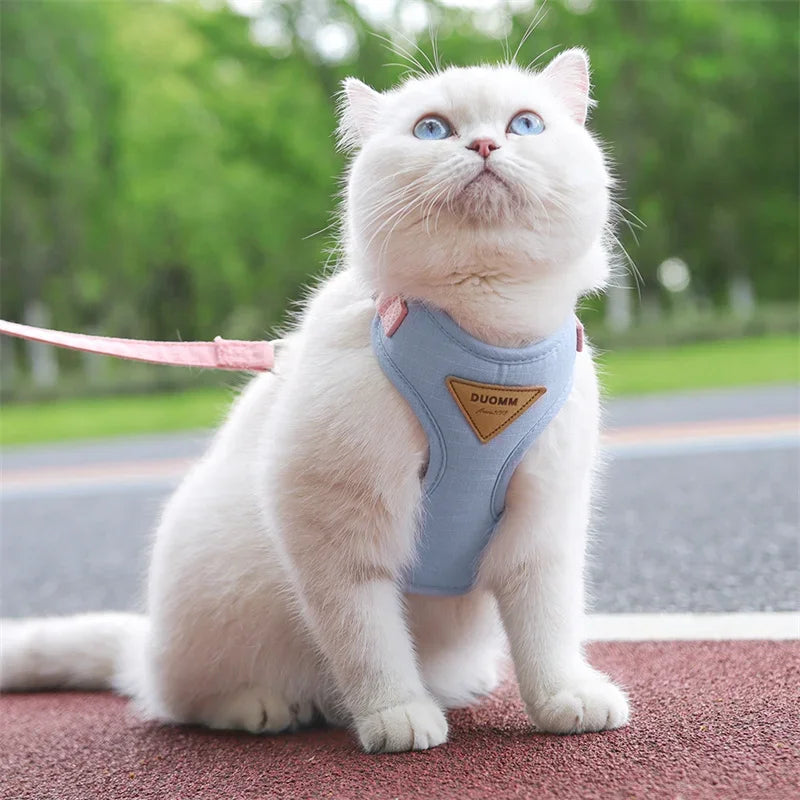 Breathable Cat & Puppy Harness and Leash Set – Durable Outdoor Pet Vest for Small Dogs & Cats