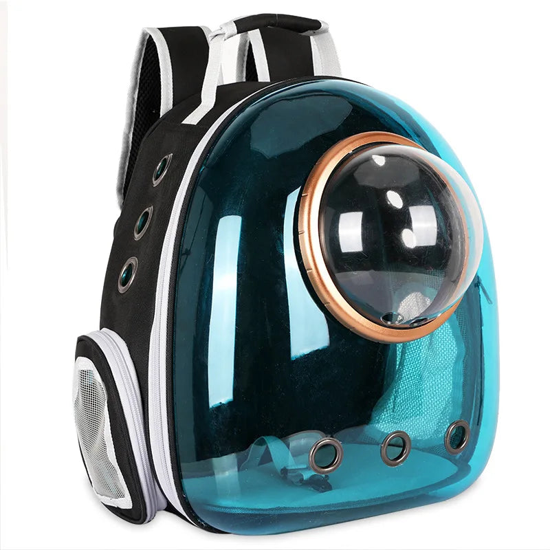 Cat Backpack Carrier – Transparent Space Capsule Pet Travel Bag for Small Cats & Dogs