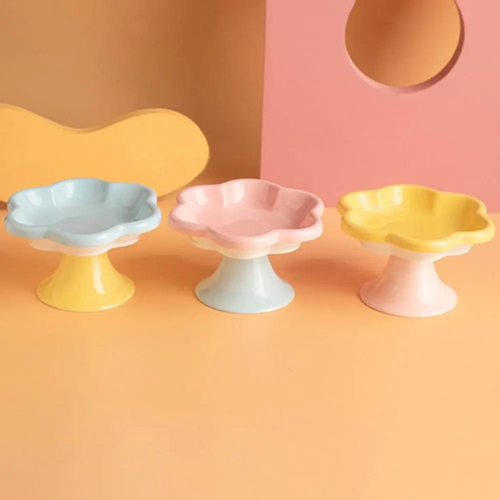Anti-Tip Ceramic Cat Bowl – Elevated Pet Feeder for Eating & Drinking