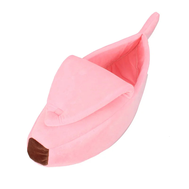 Banana-Shaped Cat & Dog Bed | Cozy Indoor Pet Bed for Small Cats & Dogs