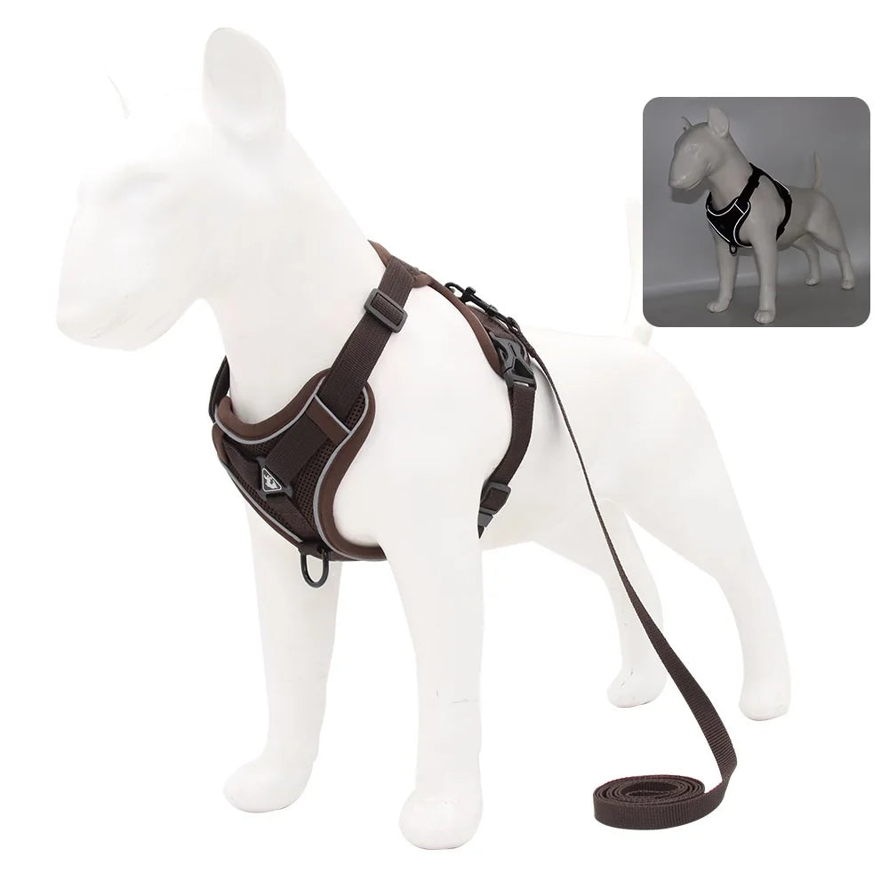 Small Dog Harness & Leash Set – Adjustable Vest for French Bulldogs, Pugs & Puppies