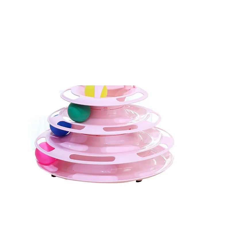 Three-Layer Cat Ball Tower – Interactive Track Toy for Kittens
