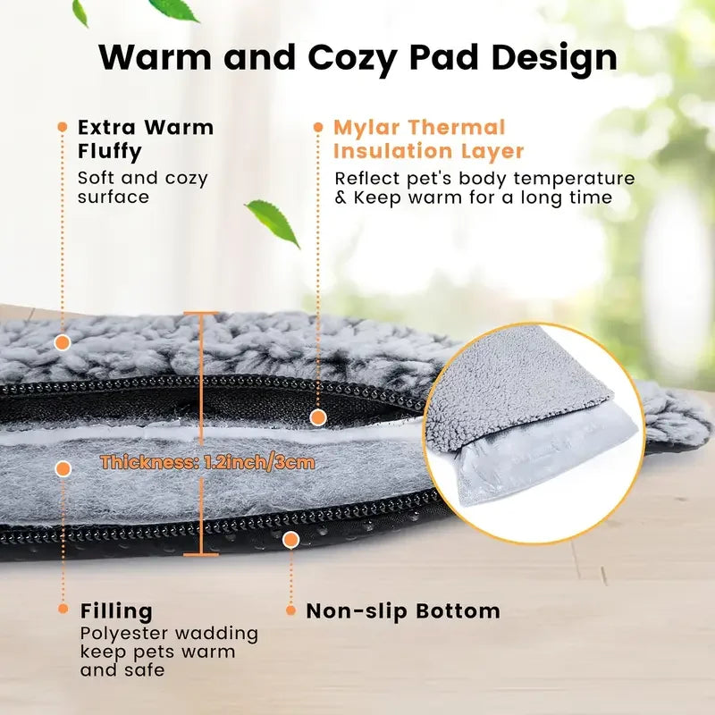 Self-Heating Pet Pad Blanket | No-Electric Thermal Mat for Dogs & Cats