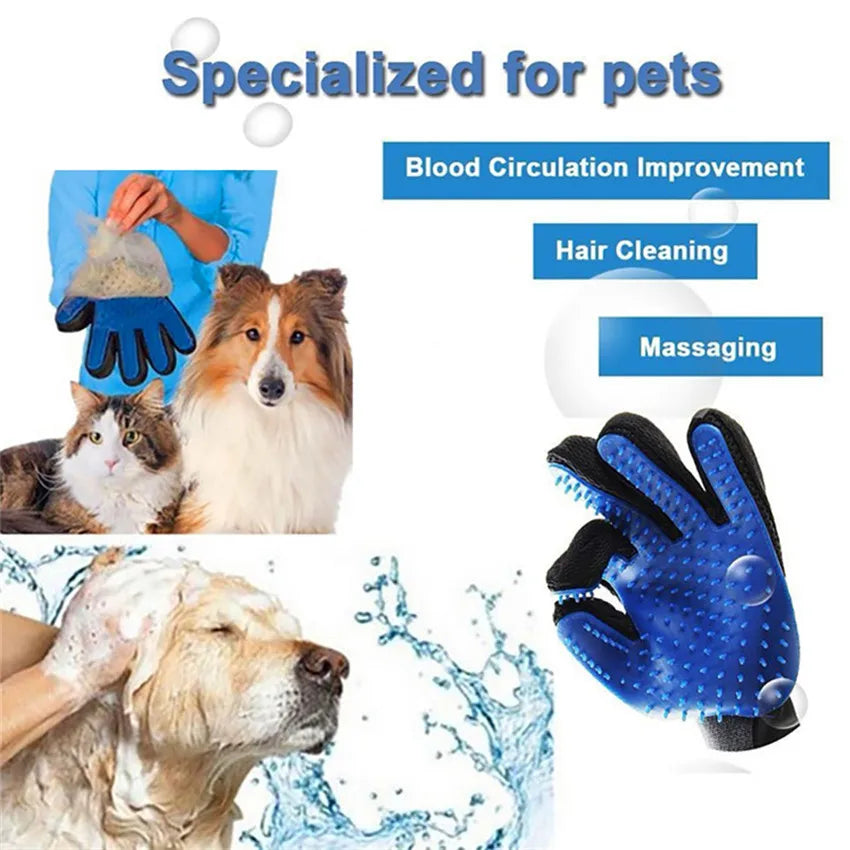 Pet Grooming Glove – Deshedding Hair Brush for Dogs & Cats