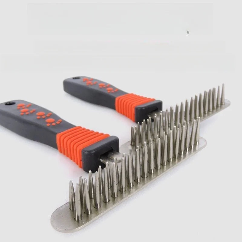 Deshedding Grooming Rake – Detangling Comb for Long-Haired Dogs