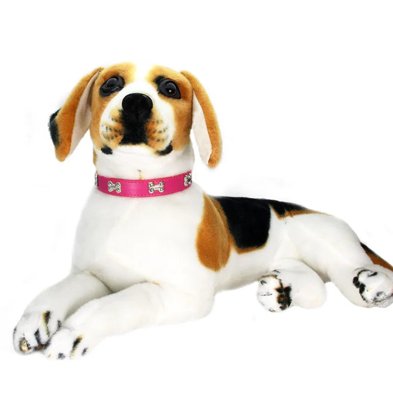 Durable Bone Leather Dog Collars – Adjustable Puppy & Small Dog Accessories