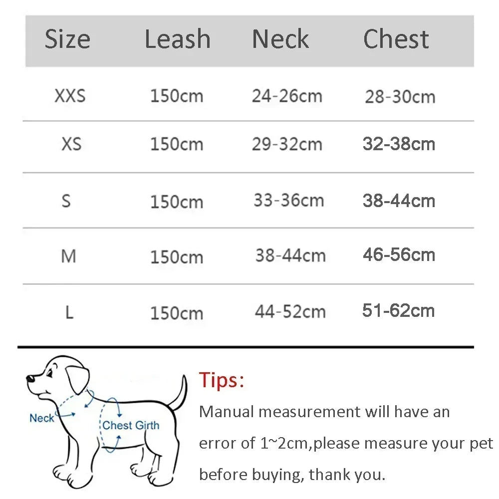 Small Dog Harness & Leash Set – Adjustable Reflective Vest for Chihuahuas & Pugs