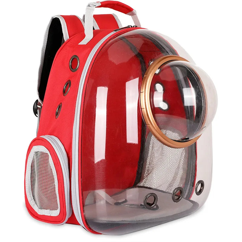 Cat Backpack Carrier – Transparent Space Capsule Pet Travel Bag for Small Cats & Dogs