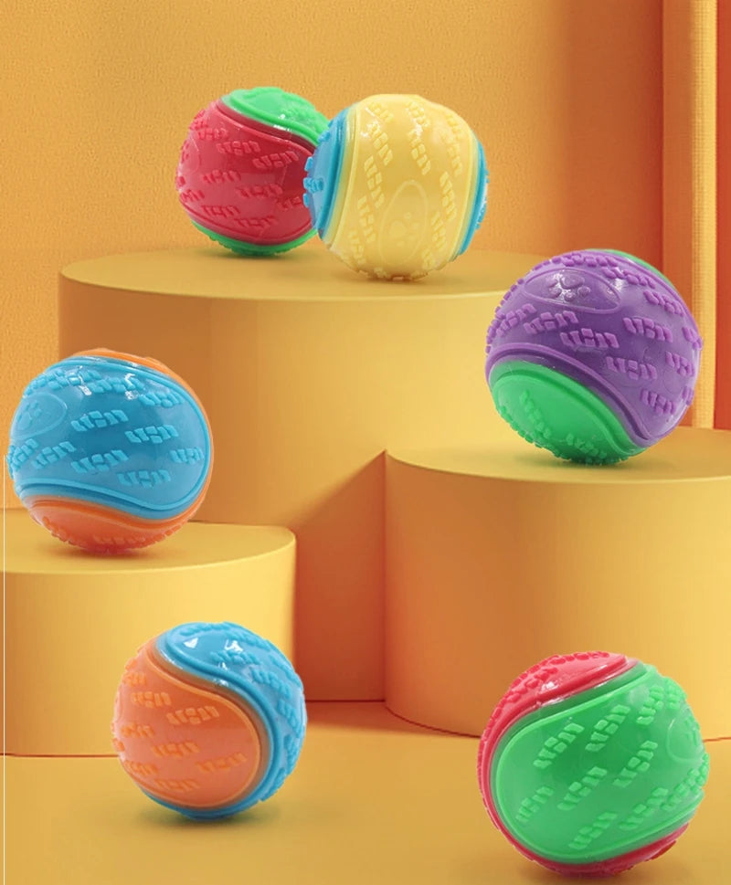 Interactive Squeaky Dog Ball | TPR Chew Toy for Teeth Cleaning & Bite Resistance