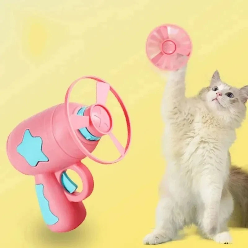 Interactive Cat Toy – Mini Flying Disc Launcher, Chasing & Training Game for Kittens