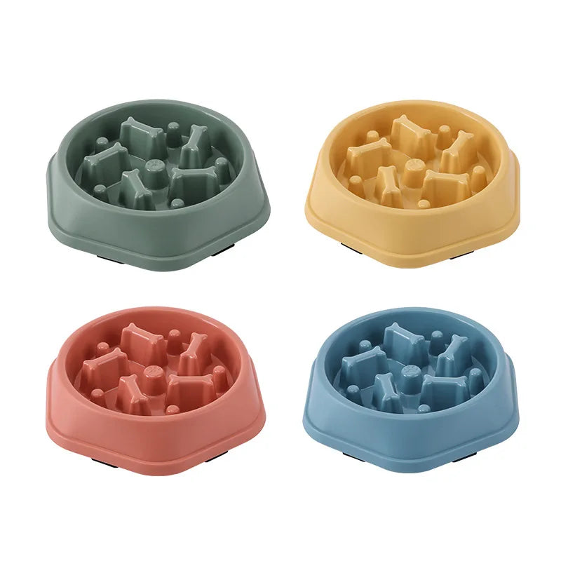 Slow Feeder Dog & Cat Bowl – Anti-Choke, Non-Slip, Healthy Eating, Multiple Colors & Shapes