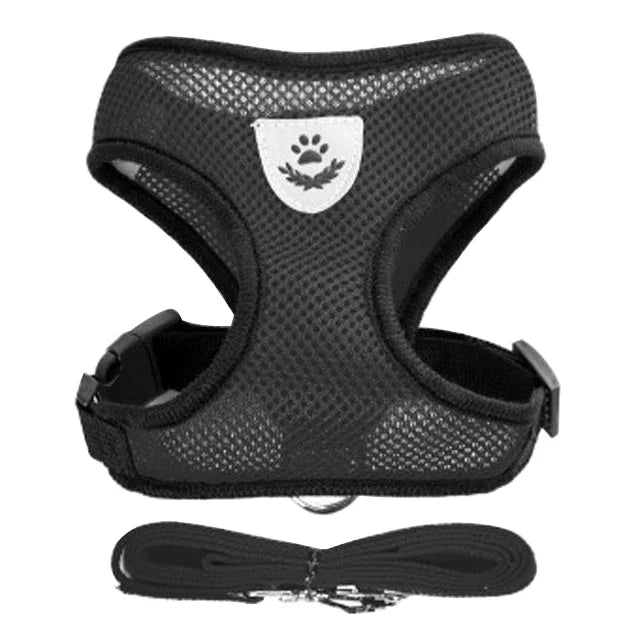 Adjustable Mesh Cat Harness Vest – Breathable Walking Leash for Small & Medium Pets