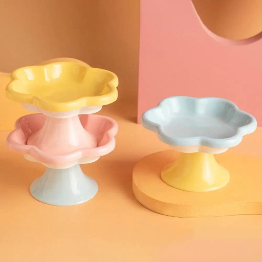 Anti-Tip Ceramic Cat Bowl – Elevated Pet Feeder for Eating & Drinking