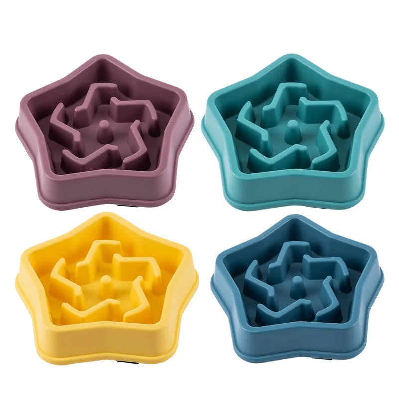 Slow Feeder Dog & Cat Bowl – Anti-Choke, Non-Slip, Healthy Eating, Multiple Colors & Shapes
