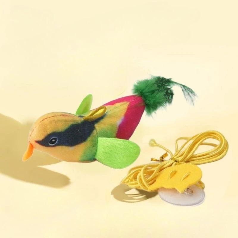 Interactive Cat Bird Toy | Catnip Plush Teaser with Realistic Sound