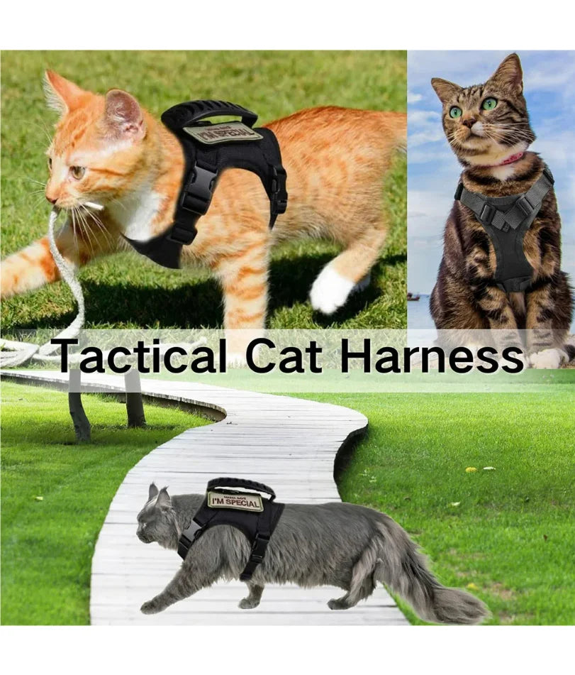 Tactical Cat & Dog Harness – Adjustable Vest with Handle for Training & Walking