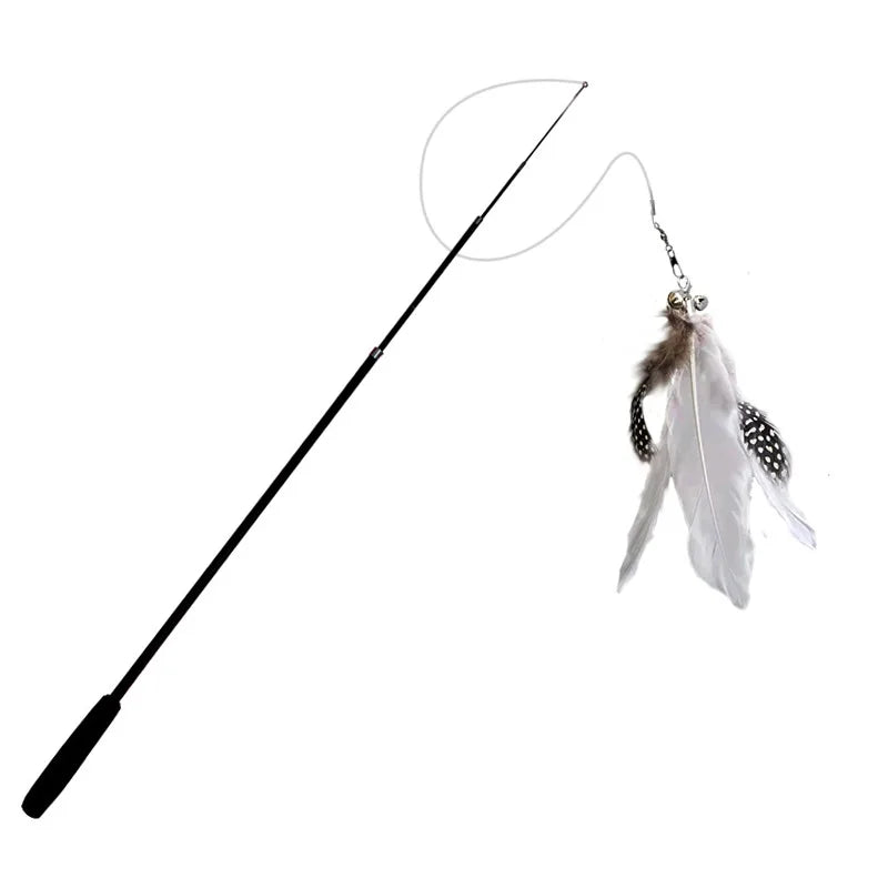Telescopic Cat Feather Toy – 1.8m Extended Interactive Stick for Cats