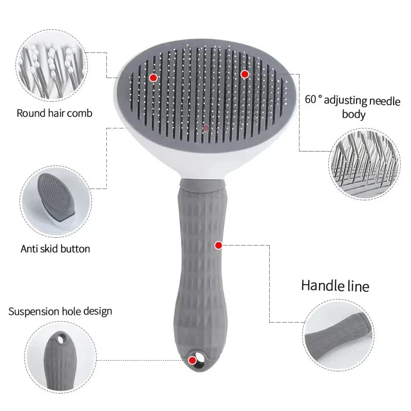 Self-Cleaning Pet Hair Brush – Grooming Tool for Dogs & Cats